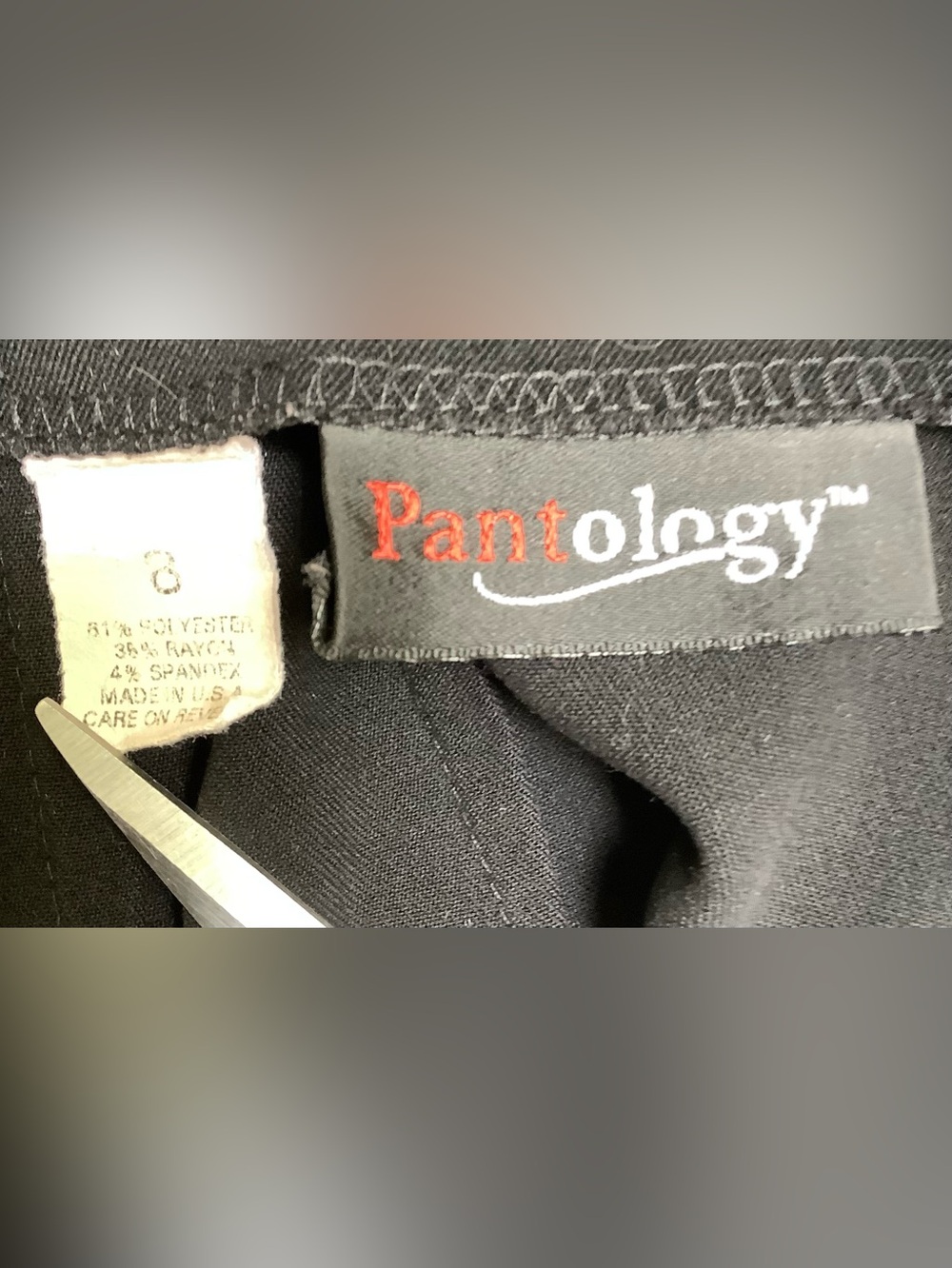 Pantology Black Straight Midi Skirt-Poly Rayon Spandex Blend-Back Zip-8 Regular - Picture 4 of 5